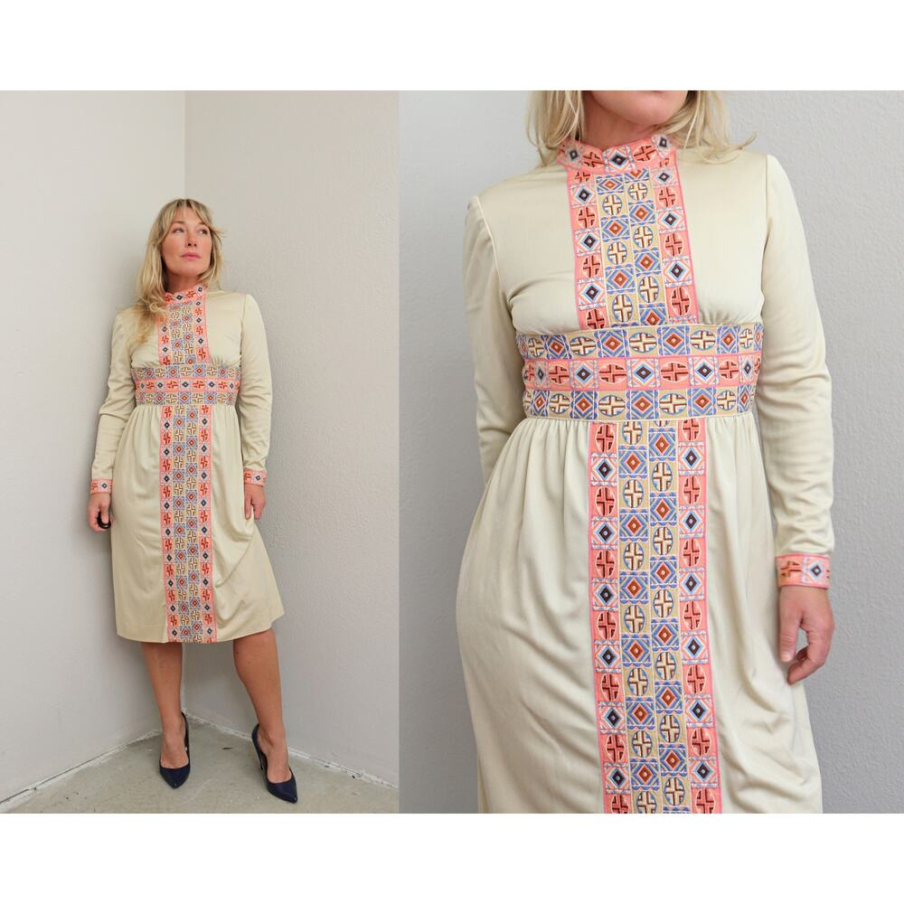 1970's Vintage Romantica Victor Costa Party Dress ~ Women's XXS XS Size 00 to 2